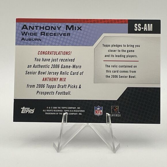 ANTHONY MIX  SS-AM 2006 TOPPS SENIOR STANDOUTS GAME USED SENIOR BOWL - Picture 2 of 2